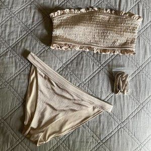 H&M Soft Gold Bandeau Bikini